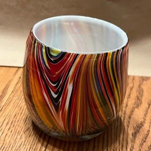 Missoni Target 2011 Hand Blown Multicolor Swirl Art Glass Votive